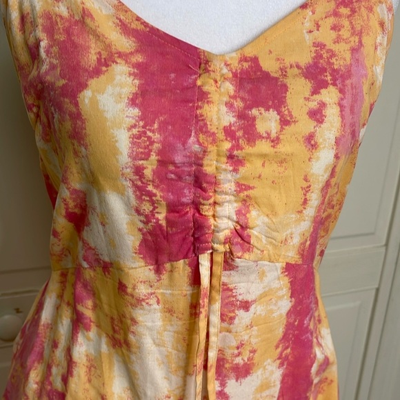 Sincerely Jules Womens Tie Dye Orange/Pink Spaghetti Strap Sundress Size Medium - Picture 5 of 14